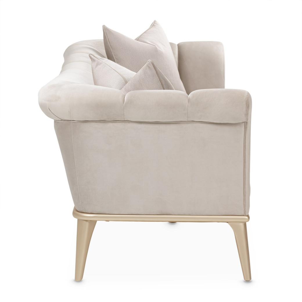 Sofa Porcini Medium Champagne Yvette Collection By Michael Amini LRU-YVTE815-PCI-136