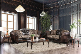 SM6416 Traditional Living Room Light Brown / Dark Brown. Quirino Collection by Furniture of America