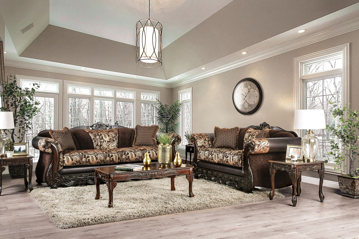 SM6427 Traditional Living Room Brown Newdale Collection By Furniture Of America