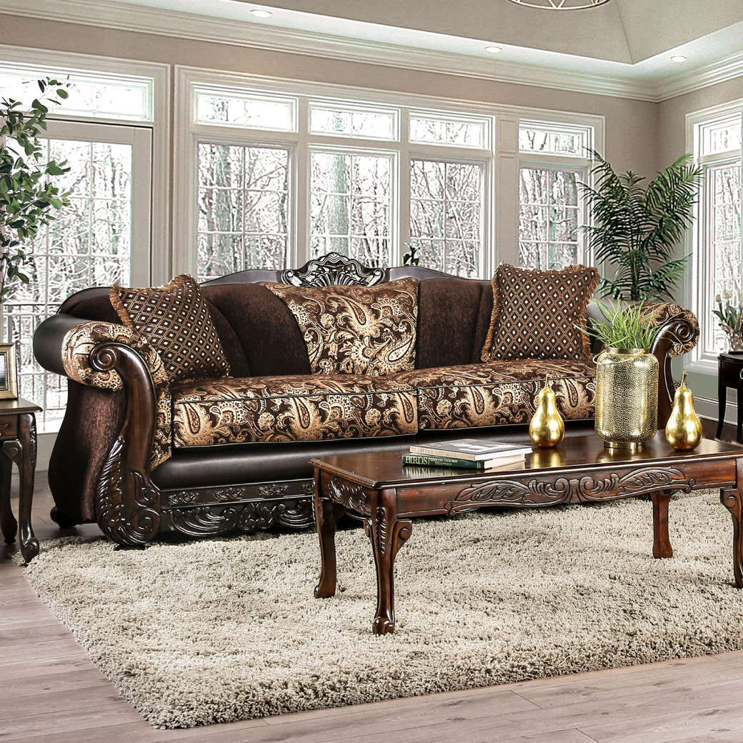 SM6427 Traditional Living Room Brown Newdale Collection By Furniture Of America