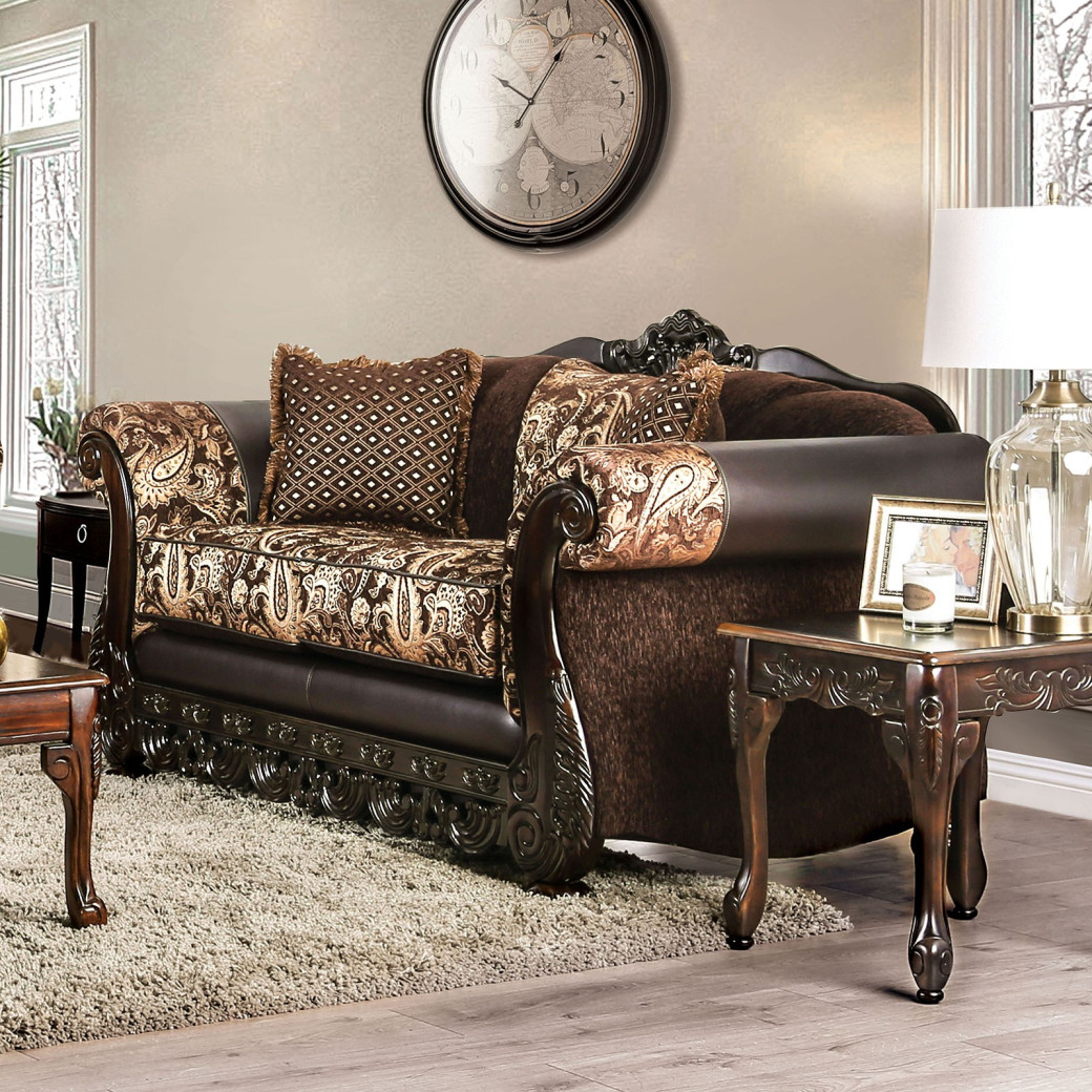 SM6427 Traditional Living Room Brown Newdale Collection By Furniture Of America