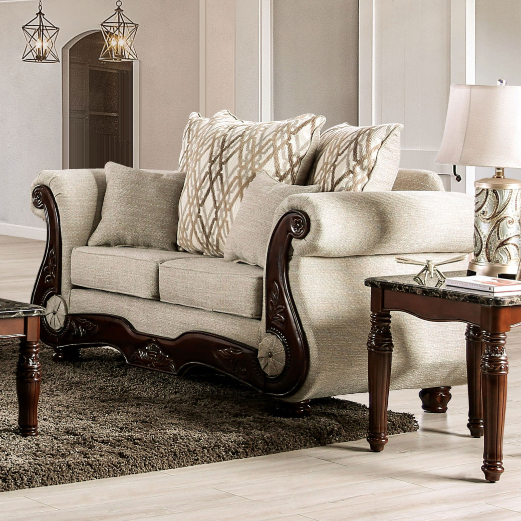 Giardini Brown /Walnut Linen Traditional Living Room American Made