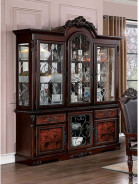CM3147T 7Pc Dining Set Cherry / Dark Brown Picardy Collection By Furniture of America