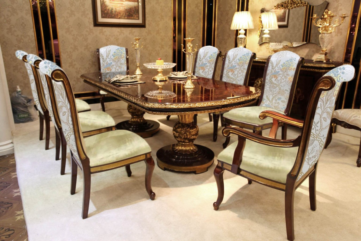 E63 Italian Luxury 7Pc Long Dining Table Set by Infinity Furniture Import