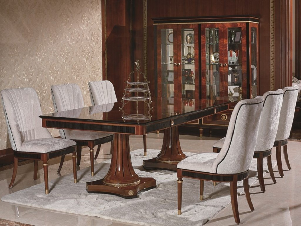 E68 Italian Luxury 7Pc Long Dining Table Set by Infinity Furniture Import
