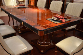 E68 Italian Luxury 7Pc Long Dining Table Set by Infinity Furniture Import