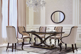 E71 Italian Luxury 7Pc Long Dining Table Set by Infinity Furniture Import