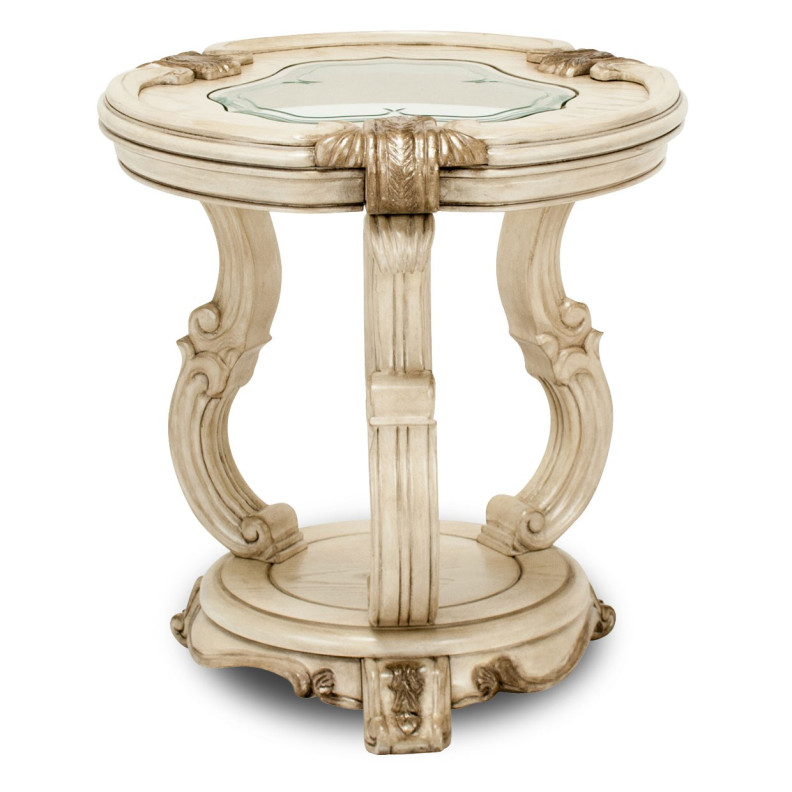 NR09222-201 Chair Side Table Champagne Platine De Royale Champagne Collection By Michael Amini