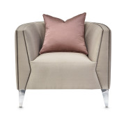 Matching Chair Metallic SilverMist Linea Collection By Michael Amini