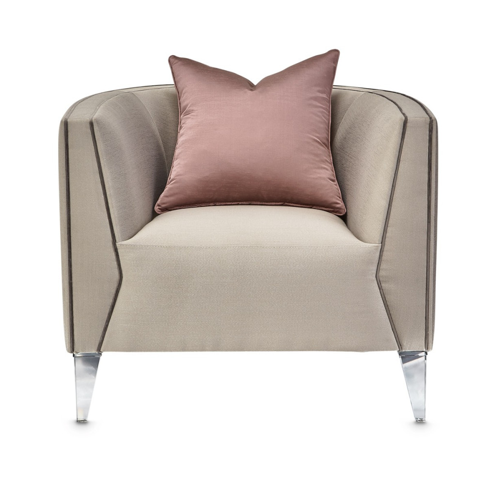 Sofa Linea Collection By Michael Amini Grey Pearl Silver Mist