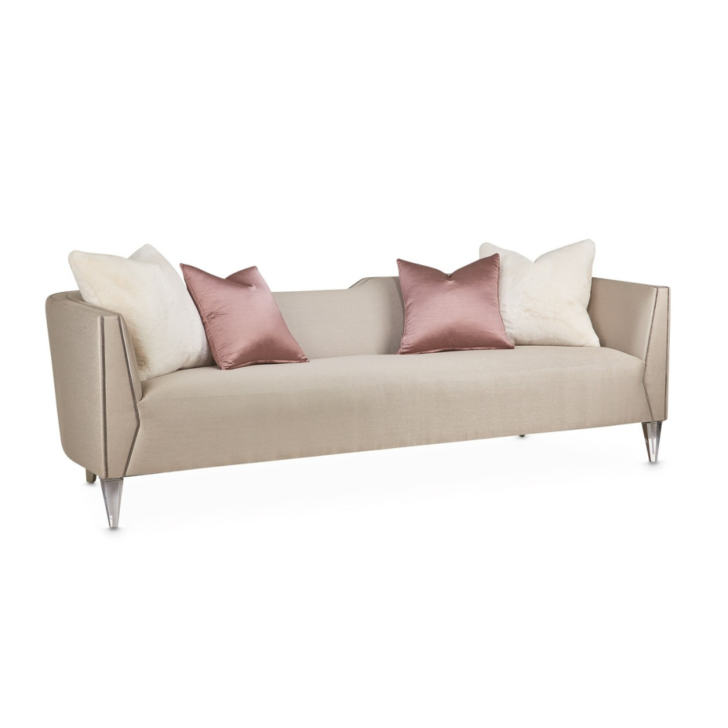 Sofa Linea Collection By Michael Amini Grey Pearl Silver Mist