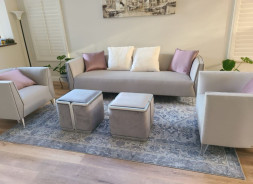 Sofa Linea Collection By Michael Amini Grey Pearl Silver Mist