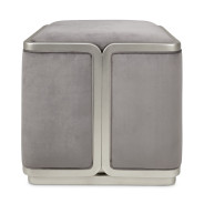 Ottoman Gray Pearl SilverMist Linea Collection By Michael Amini