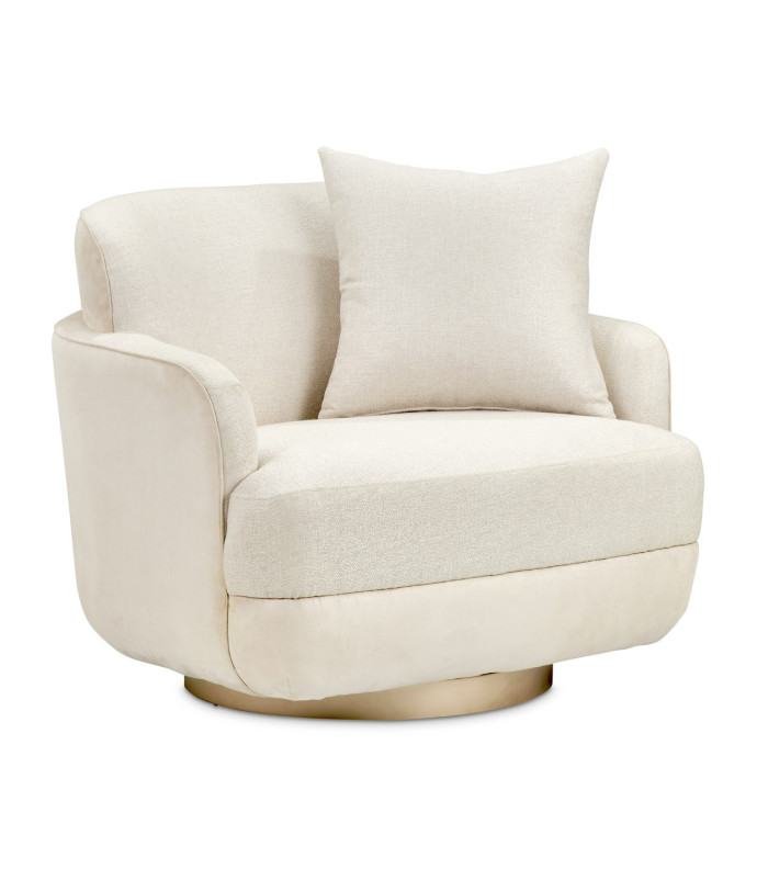 Swivel Chair Linen Moonlight Aurora by Michael Amini, LRU-AURA839-LIN-135