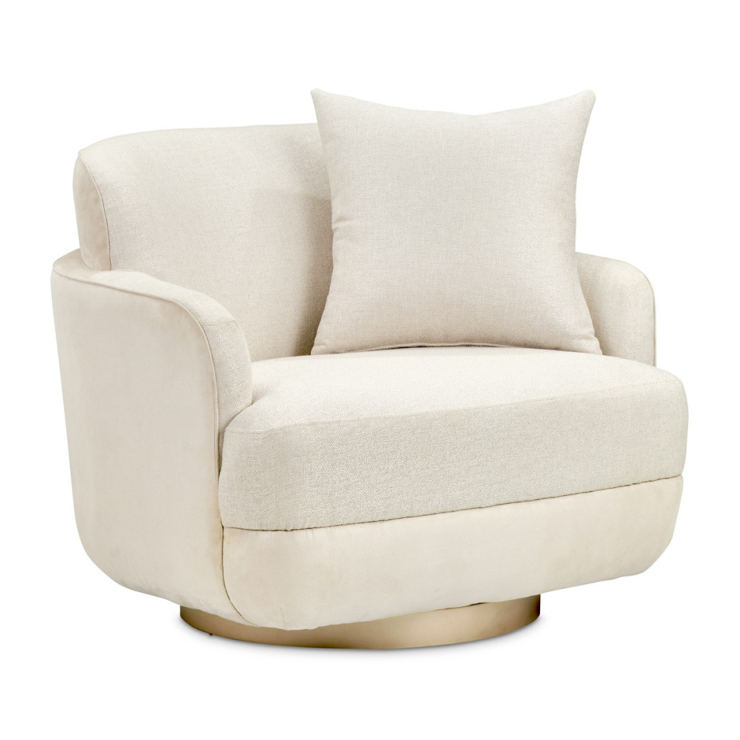 Swivel Chair Linen Moonlight Aurora by Michael Amini, LRU-AURA839-LIN-135
