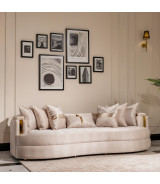 Mansion Sofa Almond Gold Carmela Collection By Michael Amini. LFR-CRMA816-AMD-806