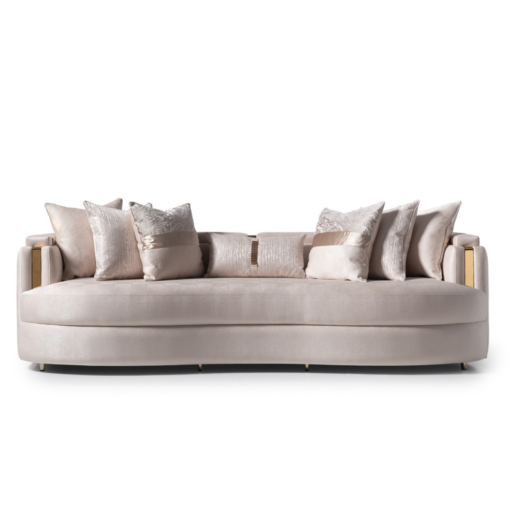 Mansion Sofa Almond Gold Carmela Collection By Michael Amini. LFR-CRMA816-AMD-806
