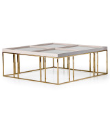 Cocktail Table Shimmer Ivory Carmela Collection By Michael Amini. LFR-CRMA201-141