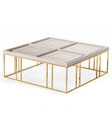 Cocktail Table Shimmer Ivory Carmela Collection By Michael Amini. LFR-CRMA201-141