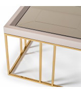 Cocktail Table Shimmer Ivory Carmela Collection By Michael Amini. LFR-CRMA201-141