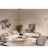 Cocktail Table Shimmer Ivory Carmela Collection By Michael Amini. LFR-CRMA201-141