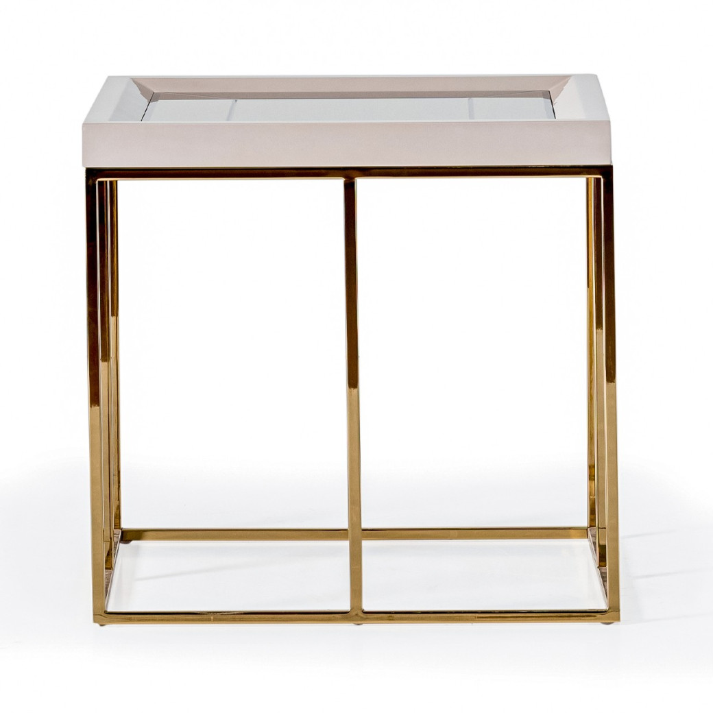End Table Shimmer Ivory Carmela Collection By Michael Amini. LFR-CRMA202-141