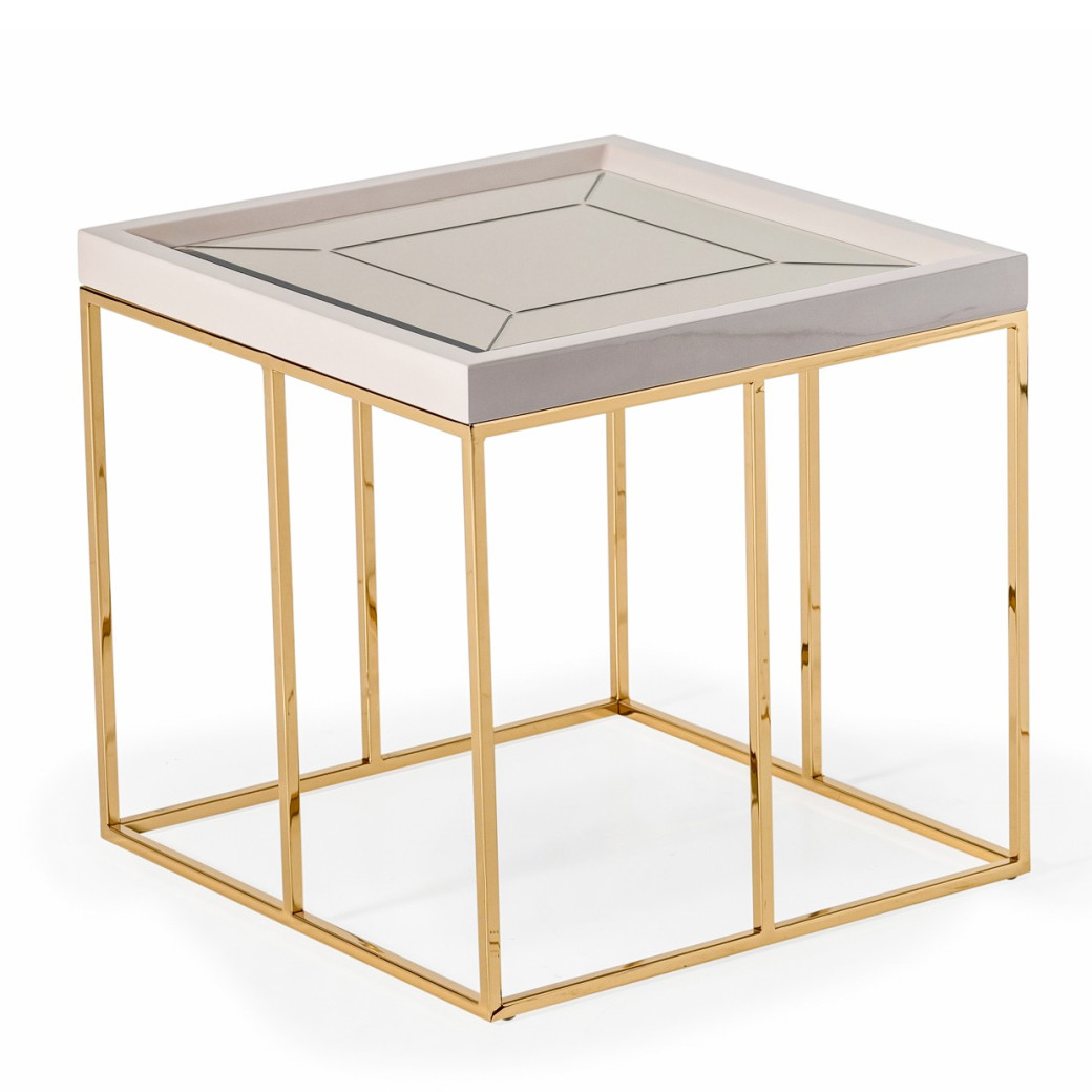End Table Shimmer Ivory Carmela Collection By Michael Amini. LFR-CRMA202-141
