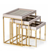 Nesting Tables Shimmer Ivory Carmela Collection By Michael Amini. LFR-CRMA224-141