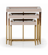 Nesting Tables Shimmer Ivory Carmela Collection By Michael Amini. LFR-CRMA224-141