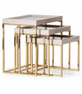 Nesting Tables Shimmer Ivory Carmela Collection By Michael Amini. LFR-CRMA224-141