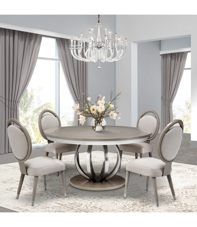 Round Dining Table Eclipse Collection By Michael Amini & Kathy Ireland Home Designs