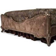 Cal King Panel Bed w/Brown Fabric Platine de Royale Collection By Michael Amini