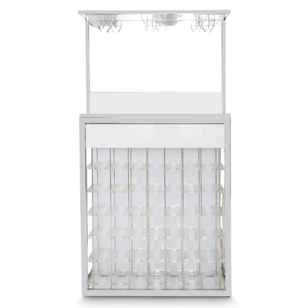 Wall Bar Glossy White State St. Collection By Michael Amini