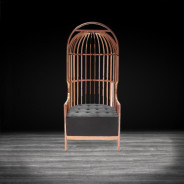 Cage Rose Gold Arm Chair | Black By Roberto Grassie
