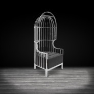 Cage Silver Arm Chair | Black By Roberto Grassie