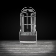 Cage Silver Arm Chair | Black By Roberto Grassie