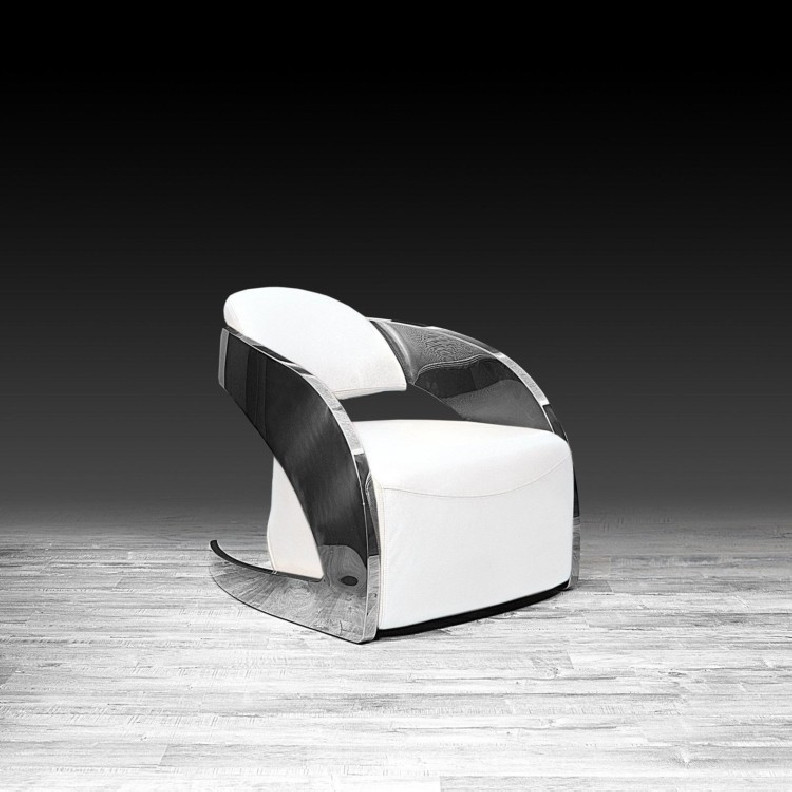 Zetta Silver Accent Chair | White By Roberto Grassie