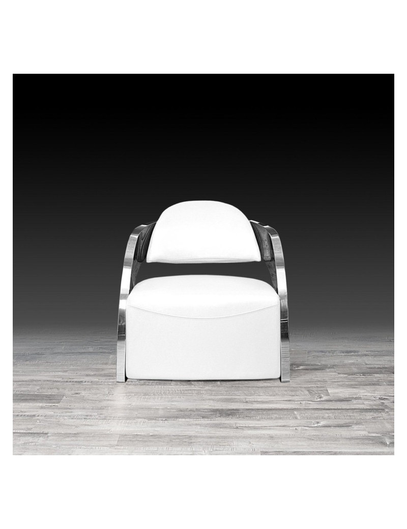 Zetta Silver Accent Chair | White By Roberto Grassie