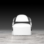 Zetta Silver Accent Chair | White By Roberto Grassie