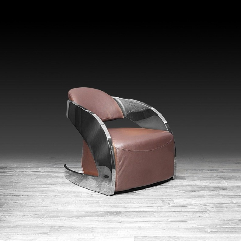 Zetta Silver Accent Chair | Brown By Roberto Grassie