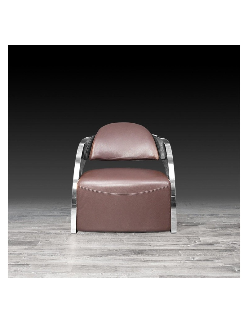 Zetta Silver Accent Chair | Brown By Roberto Grassie