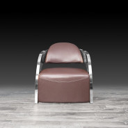 Zetta Silver Accent Chair | Brown By Roberto Grassie