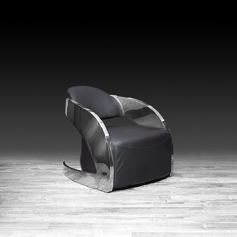 Zetta Silver Accent Chair | Black By Roberto Grassie
