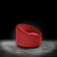 Luca Swivel Accent Chair | Red Velvet By Roberto Grassie