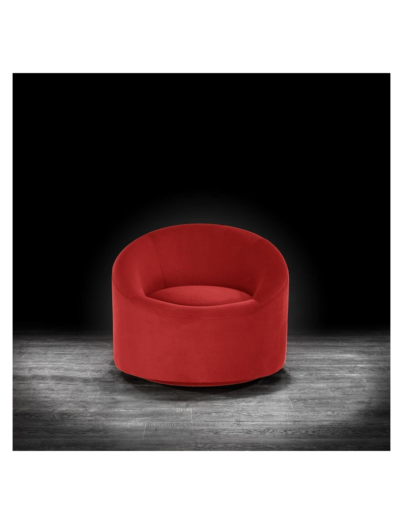 Luca Swivel Accent Chair | Red Velvet By Roberto Grassie
