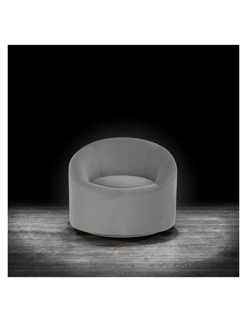Luca Swivel Accent Chair | Gray Velvet By Roberto Grassie