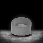 Luca Swivel Accent Chair | Gray Velvet By Roberto Grassie