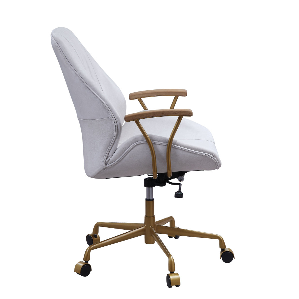 Argrio Office Chair in Vintage White Top Leather By Acme Furniture