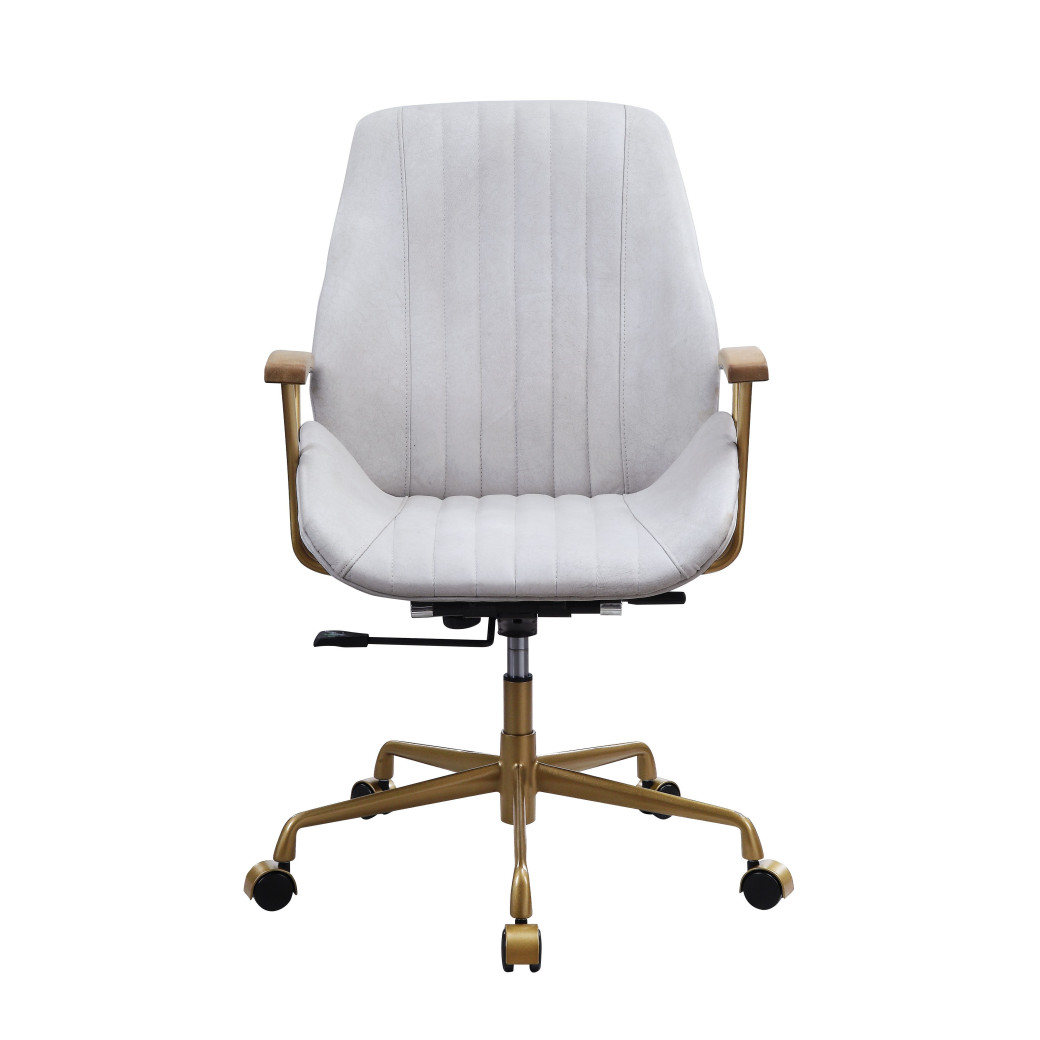 Argrio Office Chair in Vintage White Top Leather By Acme Furniture