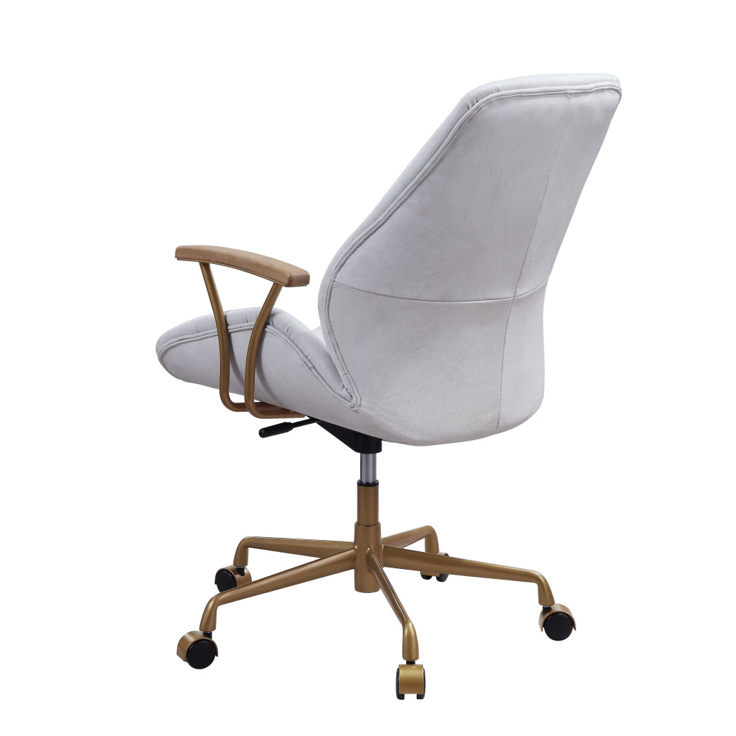 Argrio Office Chair in Vintage White Top Leather By Acme Furniture